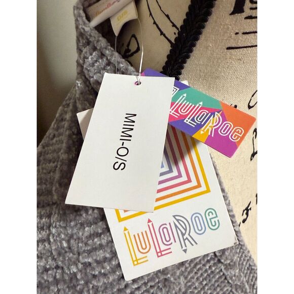 LuLaRoe Grey Knit Fringed Long Ponho/ Scarf/ Shrug NWT Soft Fuzzy OS Classy Chic - Picture 5 of 6